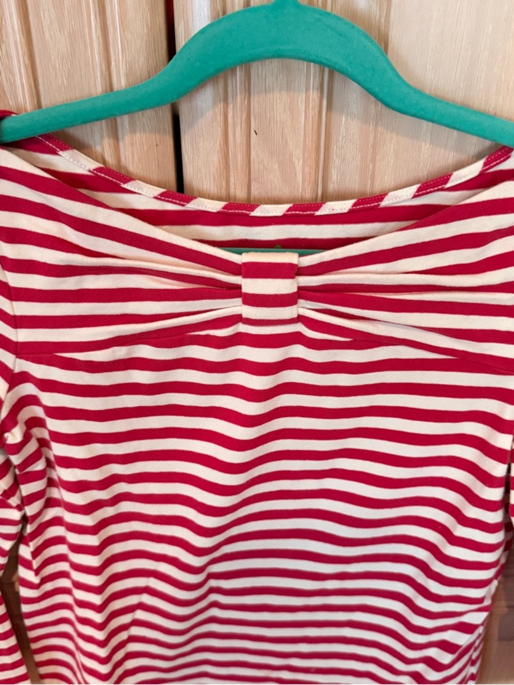 EUC Kate Spade Boat Neck Striped Bow Top - Picture 2 of 8